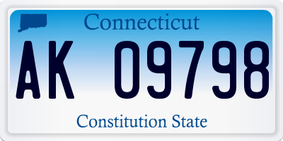 CT license plate AK09798