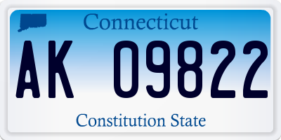 CT license plate AK09822