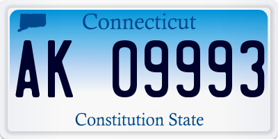 CT license plate AK09993