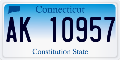 CT license plate AK10957