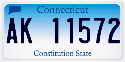 CT license plate AK11572