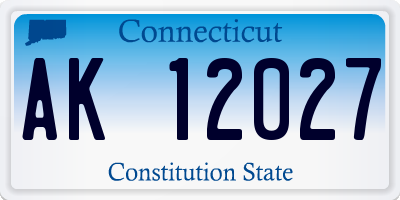 CT license plate AK12027