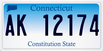 CT license plate AK12174