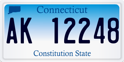 CT license plate AK12248