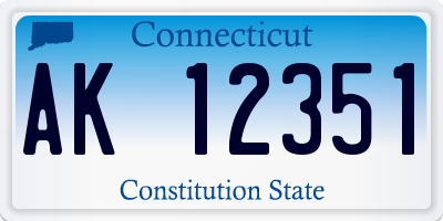 CT license plate AK12351