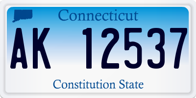 CT license plate AK12537