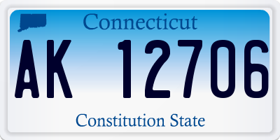 CT license plate AK12706