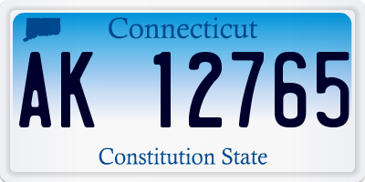 CT license plate AK12765