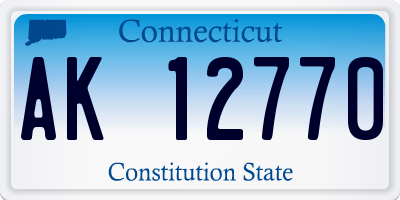 CT license plate AK12770