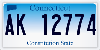 CT license plate AK12774