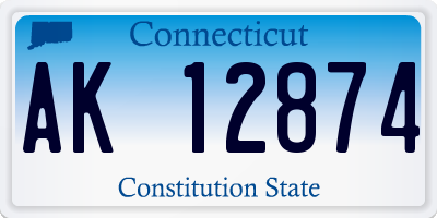 CT license plate AK12874