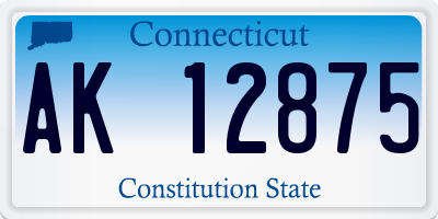 CT license plate AK12875