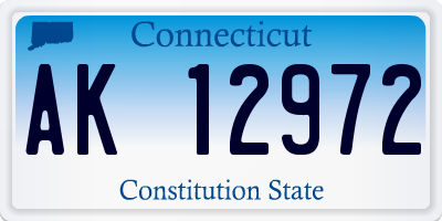 CT license plate AK12972