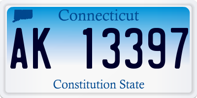 CT license plate AK13397
