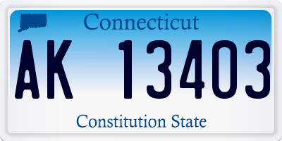 CT license plate AK13403