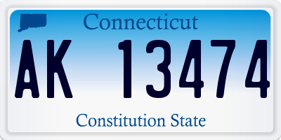 CT license plate AK13474