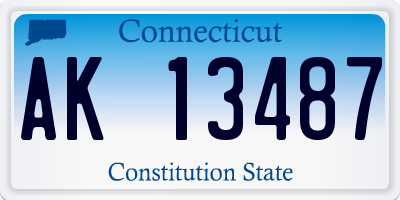 CT license plate AK13487