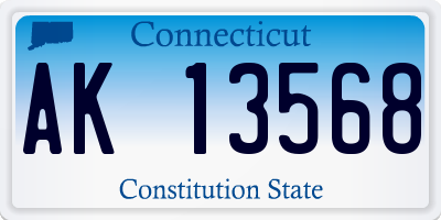 CT license plate AK13568
