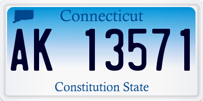 CT license plate AK13571