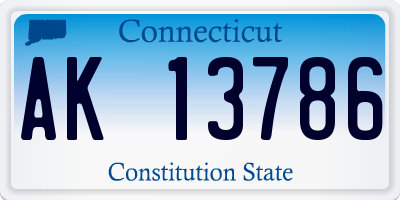CT license plate AK13786