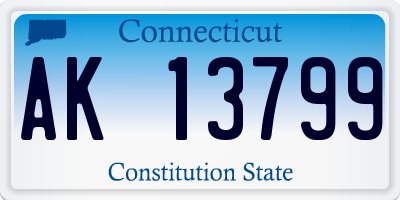 CT license plate AK13799