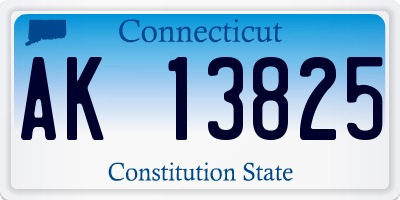 CT license plate AK13825