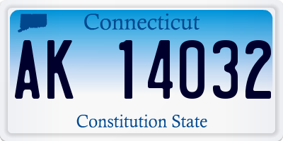 CT license plate AK14032