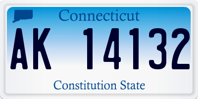 CT license plate AK14132