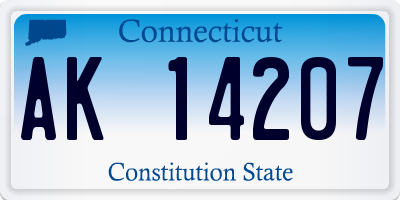 CT license plate AK14207