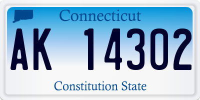 CT license plate AK14302
