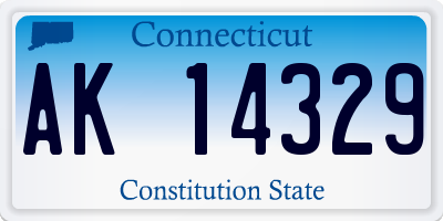 CT license plate AK14329