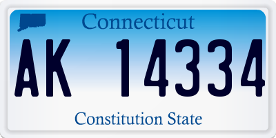 CT license plate AK14334