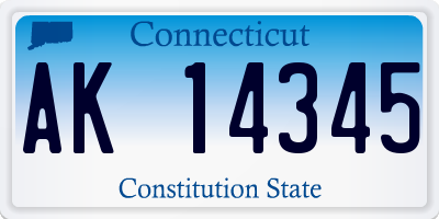 CT license plate AK14345