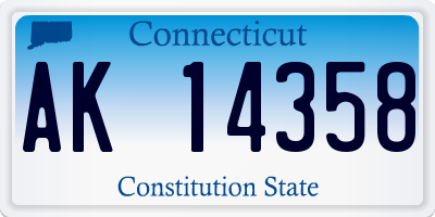CT license plate AK14358