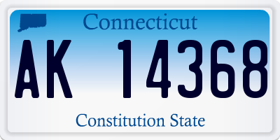 CT license plate AK14368