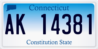 CT license plate AK14381