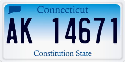 CT license plate AK14671