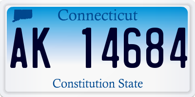 CT license plate AK14684