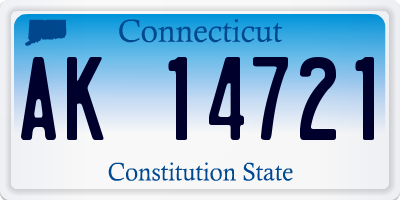 CT license plate AK14721