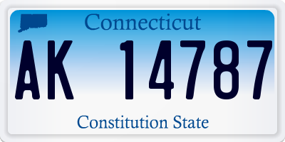 CT license plate AK14787