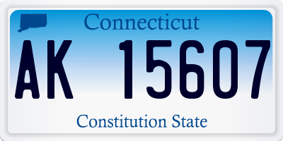 CT license plate AK15607