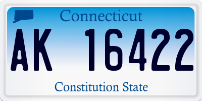CT license plate AK16422