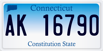 CT license plate AK16790