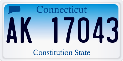 CT license plate AK17043