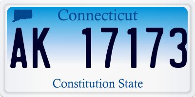 CT license plate AK17173