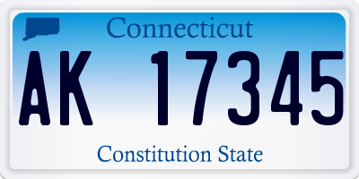 CT license plate AK17345