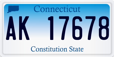 CT license plate AK17678