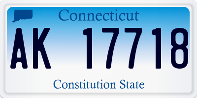 CT license plate AK17718