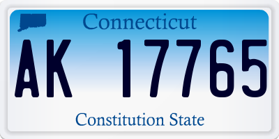 CT license plate AK17765