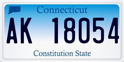 CT license plate AK18054